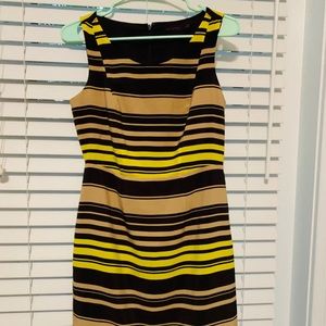 Multi-Stripe Shift Dress. The Limited.